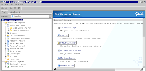 SAS Management Console
